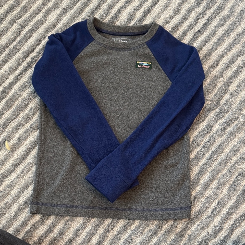 L.L. Bean Kids' Navy Grat Colorblock Fleece